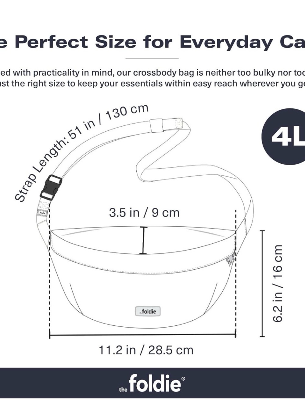 The Foldie Crossbody Fanny Pack Belt Bag Black Anti Theft RIFD Foldable - Picture 6 of 9